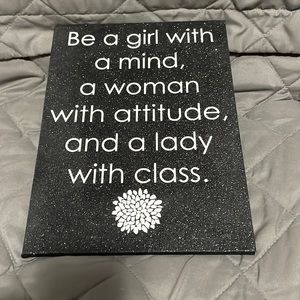 Black sparkly wall sign